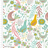 Freehand Birds Scene Cotton Fabric